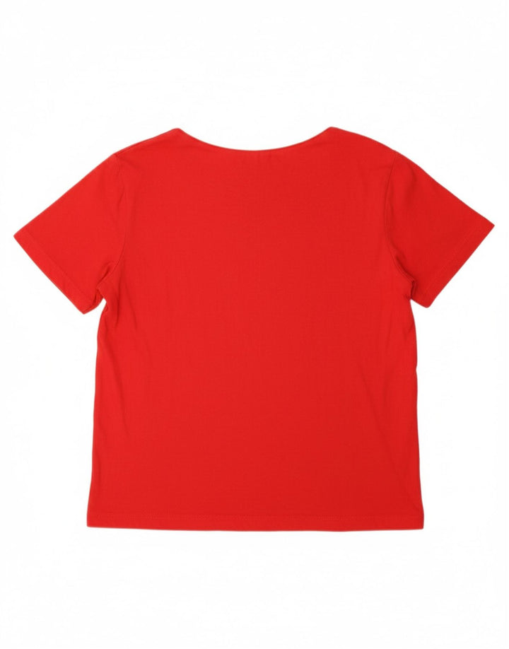 VINTAGE Womens Blouse Top UK 16 Large Red Cotton Vintage Vintage and Second-Hand Vintage from Messina Hembry 
