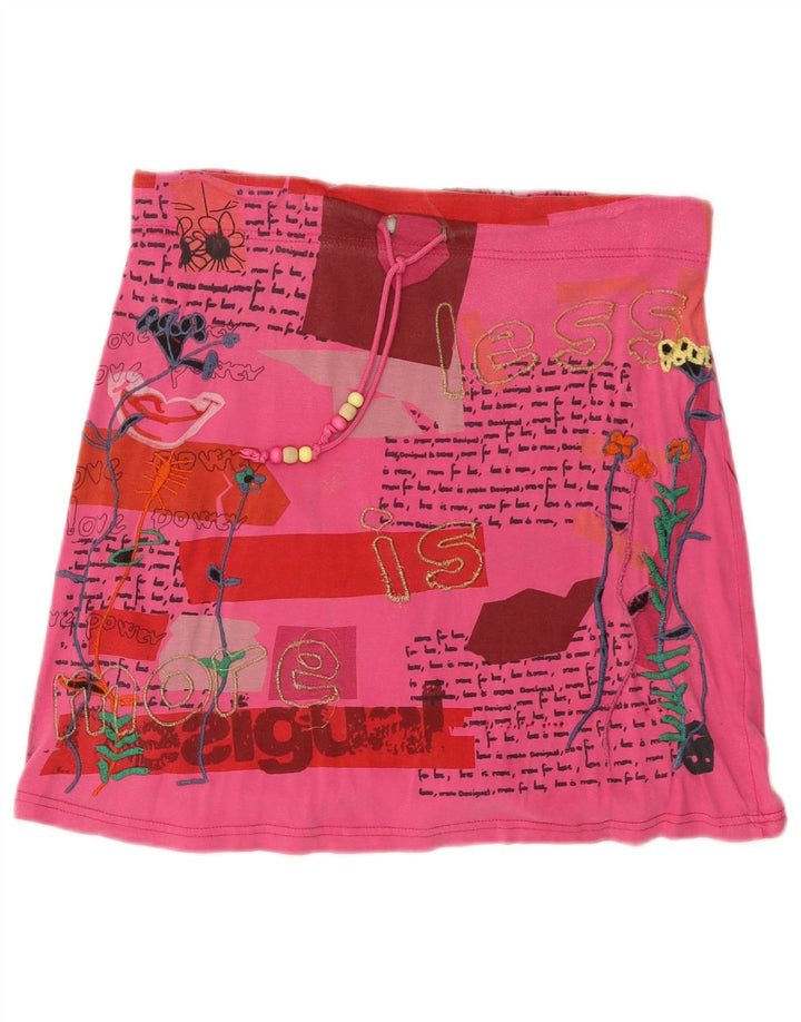 Desigual ženska grafička mini suknja srednje veličine W34 ružičasta