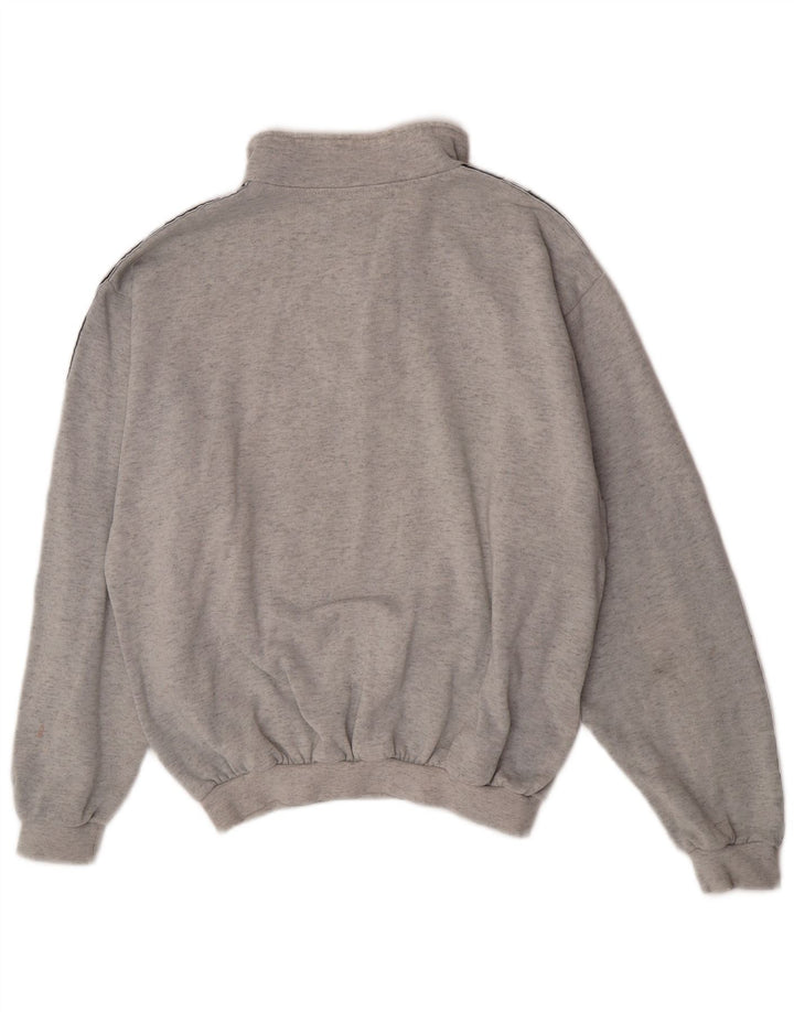 Veliki sivi muški džemper s izrezom i patentnim zatvaračem Asics