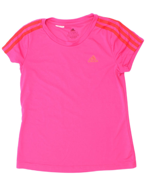Adidas Girls Aeroready T-Shirt Top 11-12 Years Pink Poliester