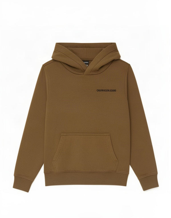 Calvin Klein Jeans Boys Graphic Hoodie Džemper 9-10 Years Kaki Colourblock