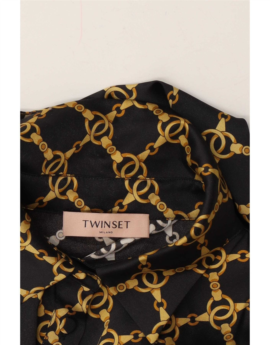 Twinset ženska maksi haljina dugih rukava s apstraktnim uzorkom UK 14 srednje crna