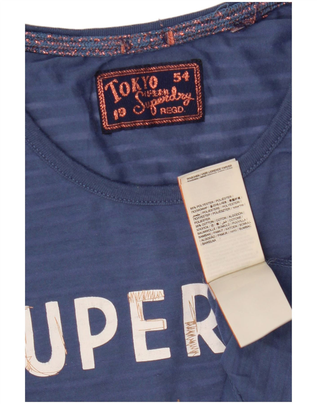 Superdry ženska majica kratkih rukava s grafičkim motivima UK 10 Mali plavi poliester