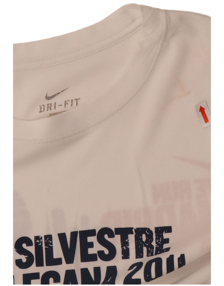 Nike muška majica Dri Fit Graphic s dugim rukavima srednje bijele boje