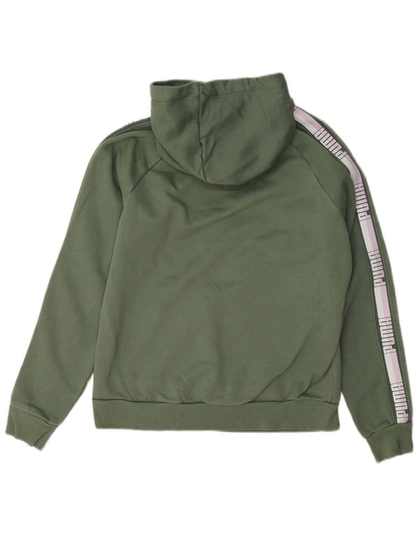 Puma ženska majica s kapuljačom s kapuljačom s kapuljačom UK 12 Medium Green Colourblock Cotton