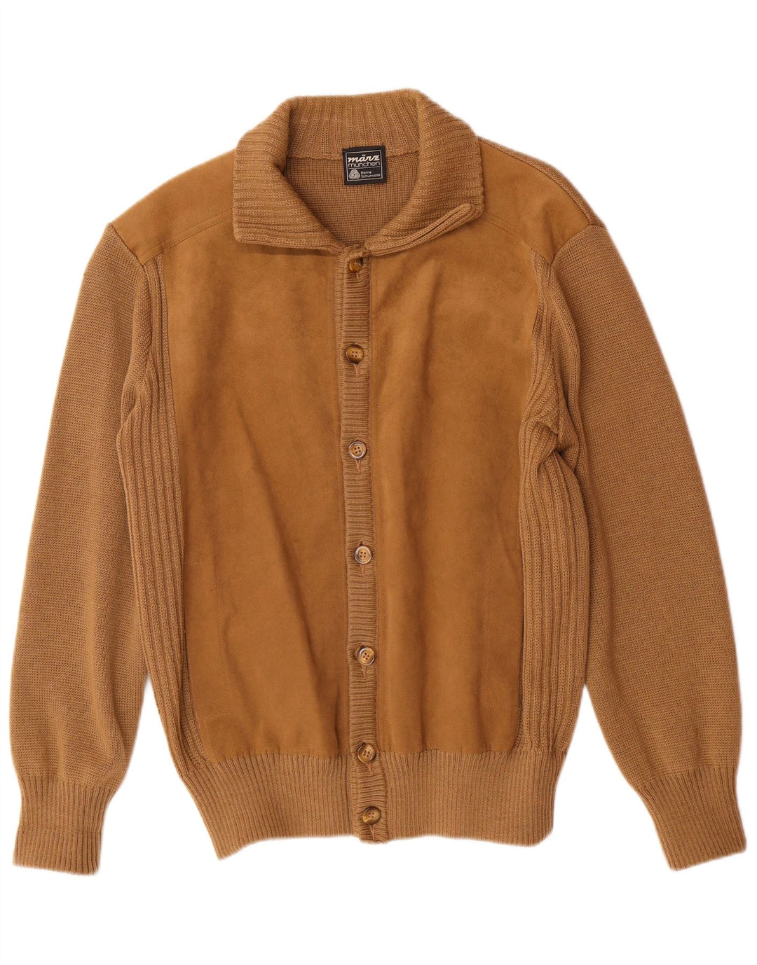 VINTAGE muški kardigan pulover IT 54 XL smeđa vuna