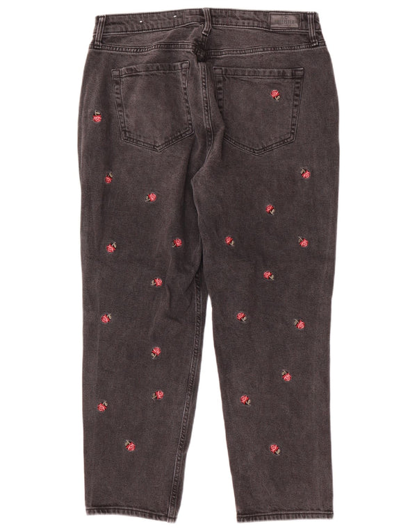 Hollister ženske sužene traperice visokog rasta US 13 Large W31 L27 sive cvjetne