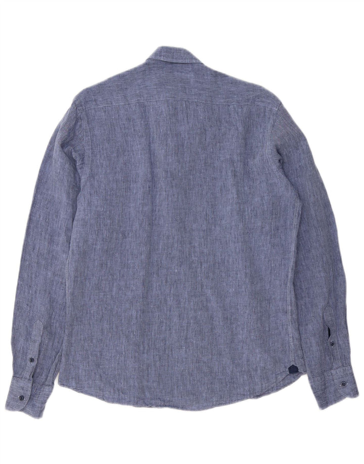 Massimo Dutti muška košulja srednje plave boje od platna