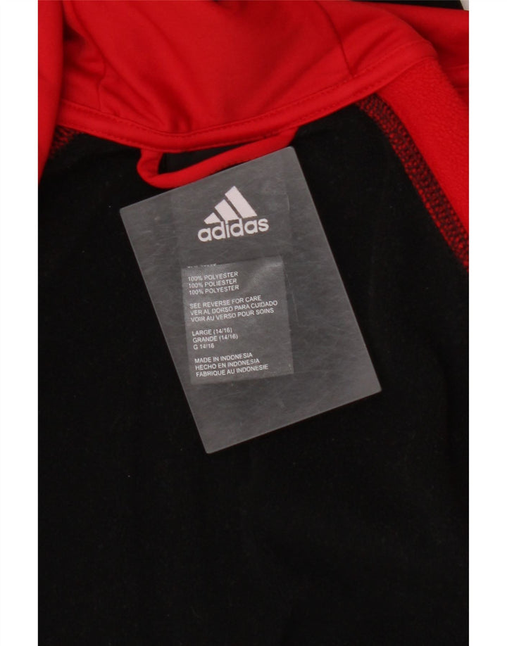 ADIDAS Boys Climawarm pulover s kapuljačom s patentnim zatvaračem 14-15 godina veliki crni