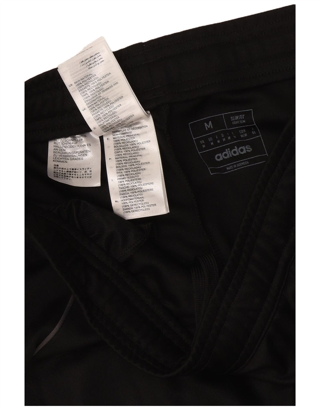 Adidas Mens Aeroready Slim Fit Tracksuit Trousers Medium Black Polyester