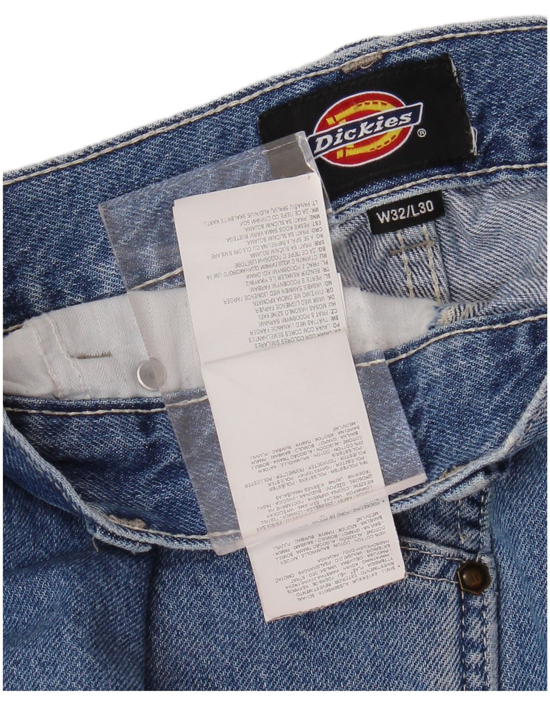 DICKIES Muške Cargo sužene traperice W32 L30 Plavi pamuk
