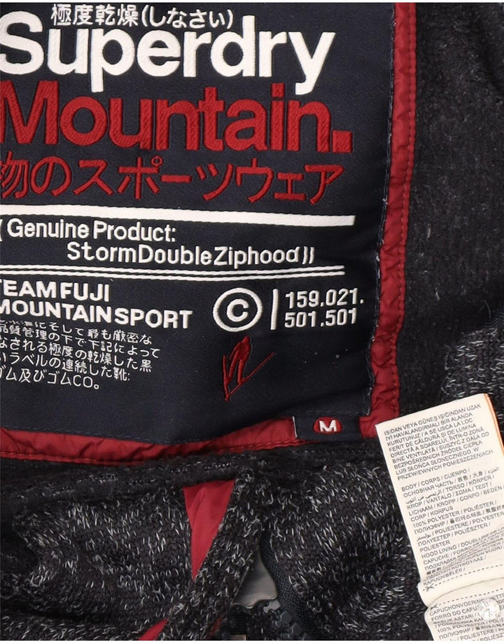 Superdry muški pulover s kapuljačom s patentnim zatvaračem UK 14 srednje tamnoplavi pjegavi poliester