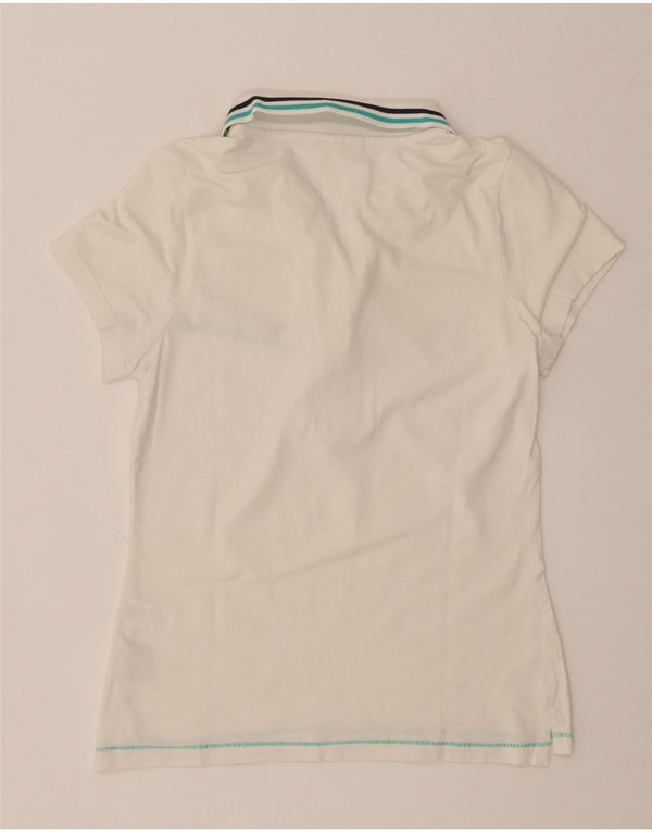 THINK PINK Ženska grafička polo majica UK 8 Mala bijela pamučna