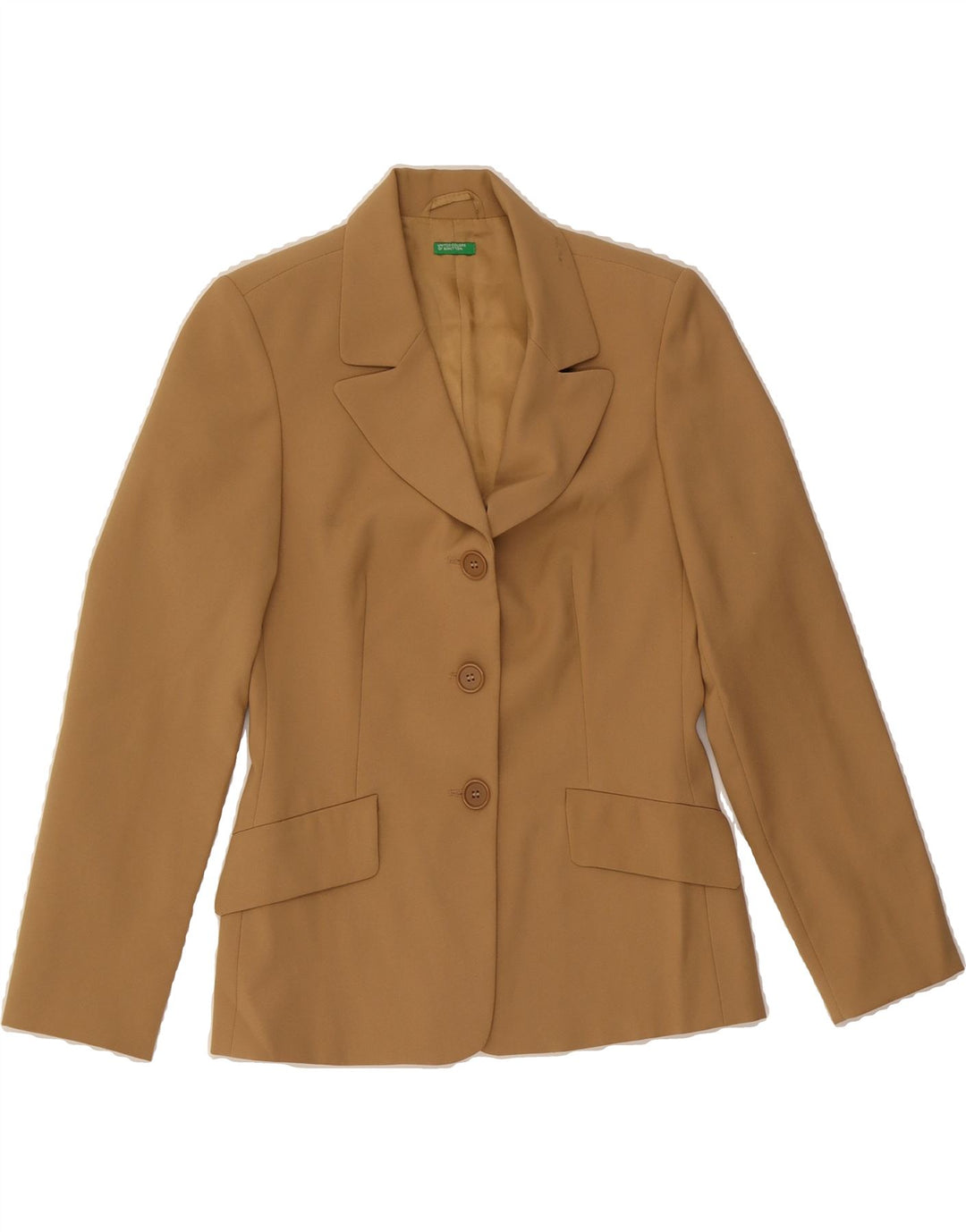BENETTON Womens 3 Button Blazer Jacket IT 38 XS Beige Polyester Vintage Benetton and Second-Hand Benetton from Messina Hembry 