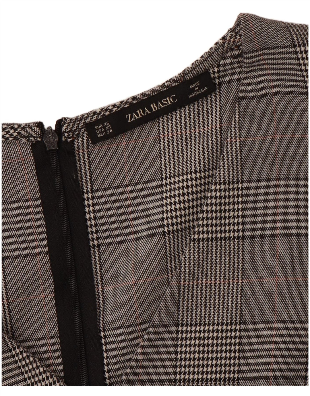 ZARA ženska plašt haljina 3/4 rukava UK 6 XS siva houndstooth