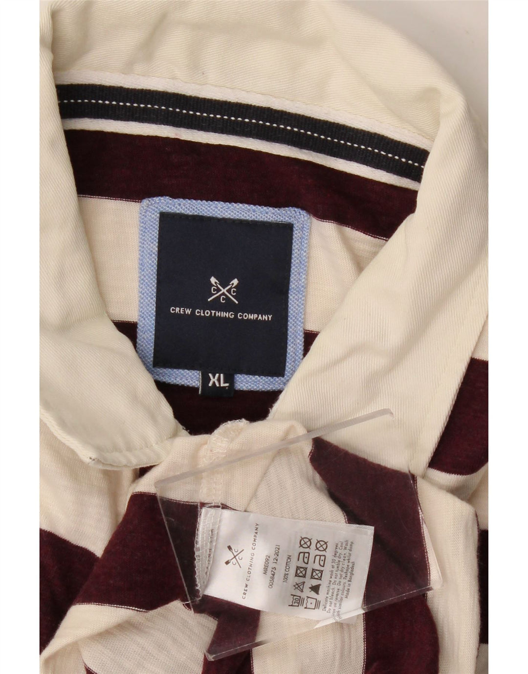 CREW ODJEĆA Muška polo majica XL tamnocrveni prugasti pamuk