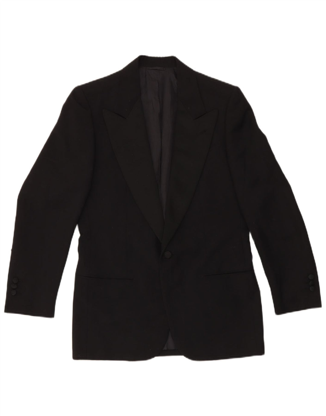 VINTAGE muški 2-dijelni set od 1 gumba IT 46 mali W29 L29 crna vuna