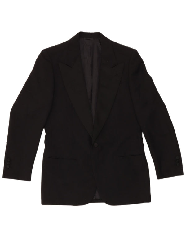 VINTAGE muški 2-dijelni set od 1 gumba IT 46 mali W29 L29 crna vuna