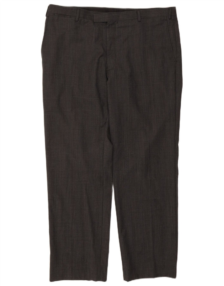 Marks & Spencer muške autograph hlače ravnog odijela W40 L31 sive karirane