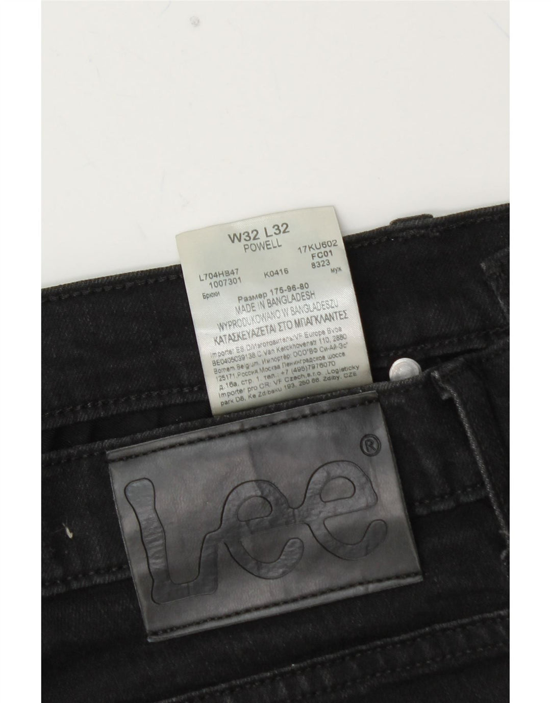 LEE muške uske traperice Powell W32 L30 crni pamuk