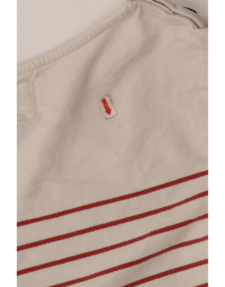 FAT FACE Ženska majica s dugim rukavima UK 8 Mala sivo bijela pamuk na pruge