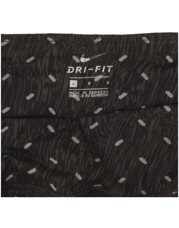 Nike Ženske Dri Fit Leggings UK 14 Large Black Spotted