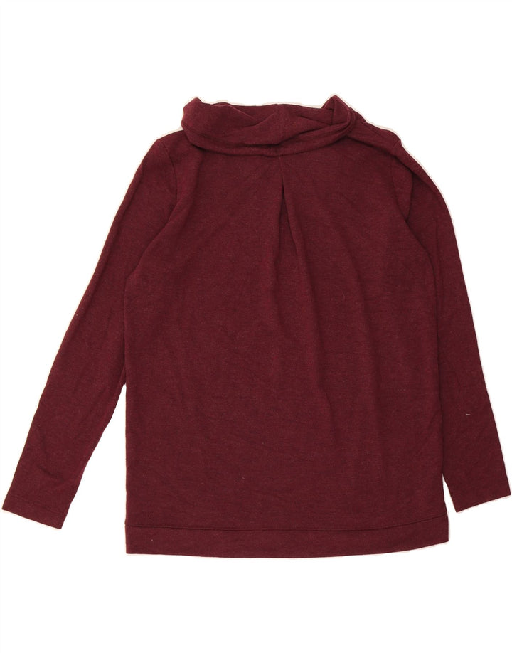 EDDIE BAUER Womens Oversized Roll Neck Sweatshirt Jumper UK 6 XS Maroon Vintage Eddie Bauer and Second-Hand Eddie Bauer from Messina Hembry 