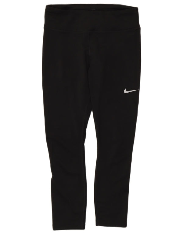 Nike Ženske Dri Fit Crop Leggings UK 12 Srednji crni poliester