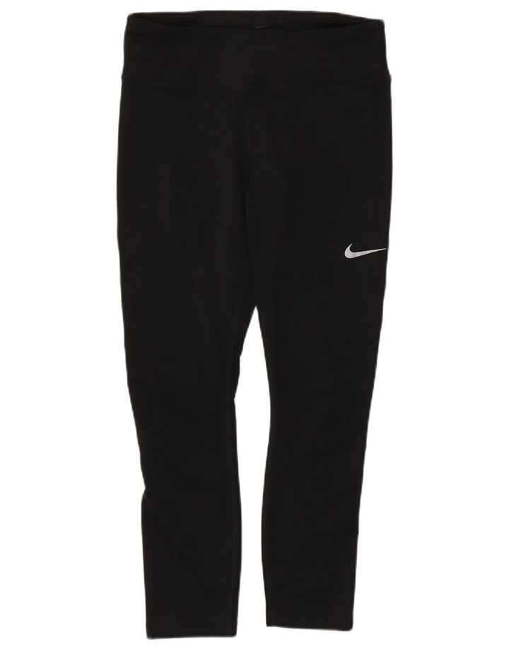Nike Ženske Dri Fit Crop Leggings UK 12 Srednji crni poliester