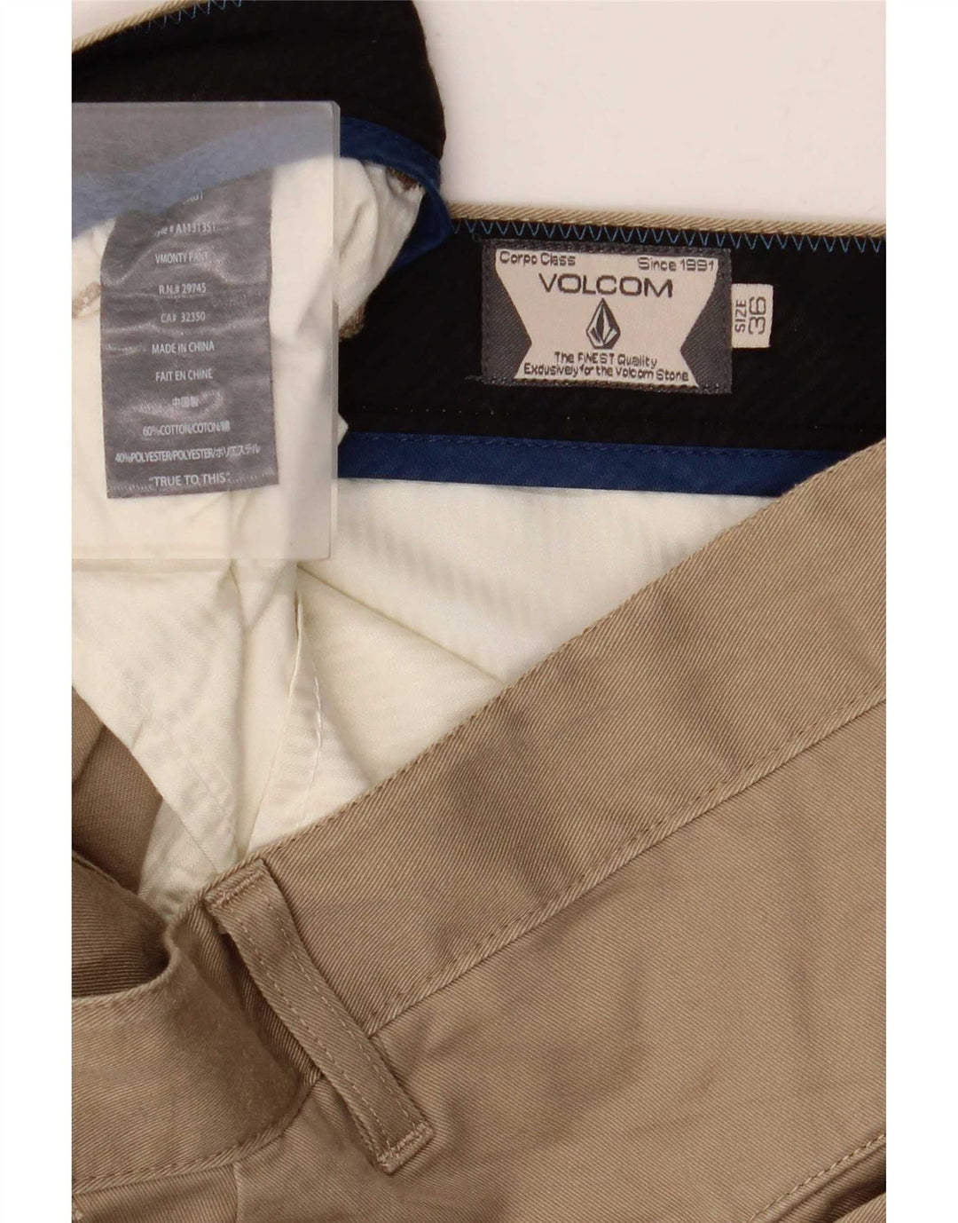 Volcom muške uske chino hlače W36 L34 bež pamuk