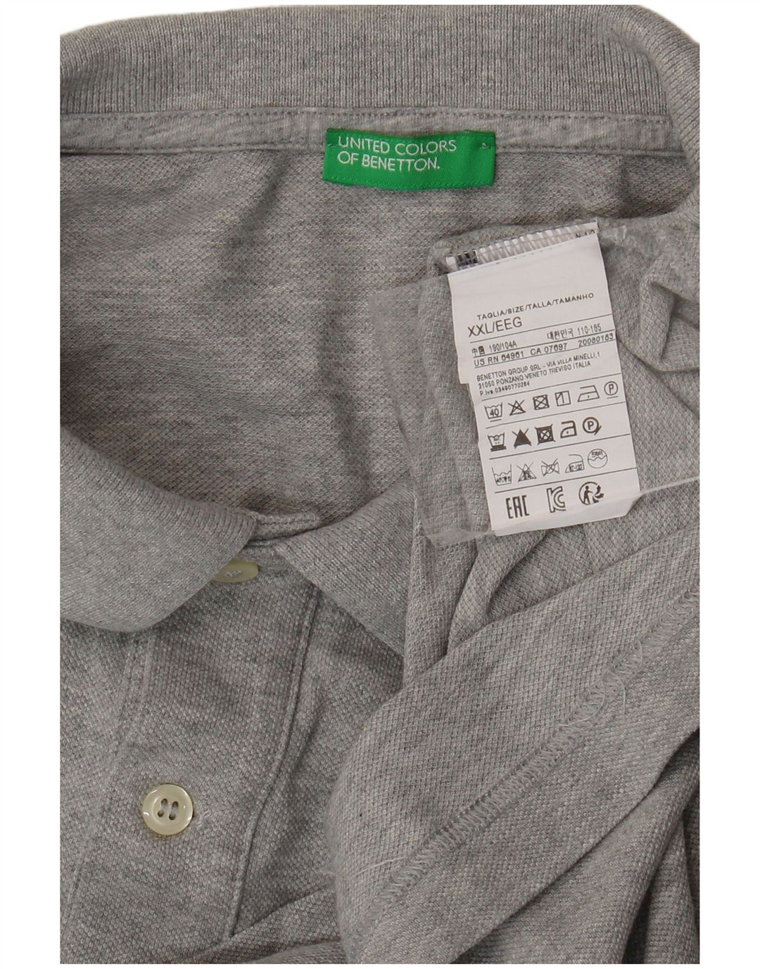 BENETTON muška polo majica 2XL sivi pamuk