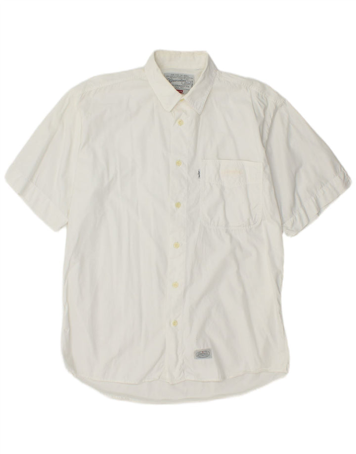 LEVI'S Mens Short Sleeve Shirt Medium White