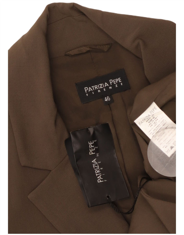 PATRIZIA PEPE Ženska jakna sa 2 gumba IT 46 Velika smeđa djevičanska vuna
