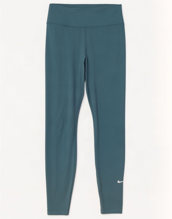 Nike Ženske Dri Fit Leggings UK 8 Small Blue Polyester
