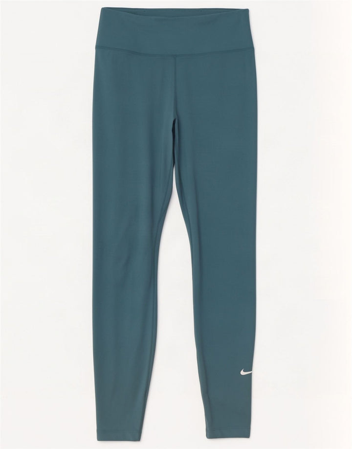 Nike Ženske Dri Fit Leggings UK 8 Small Blue Polyester