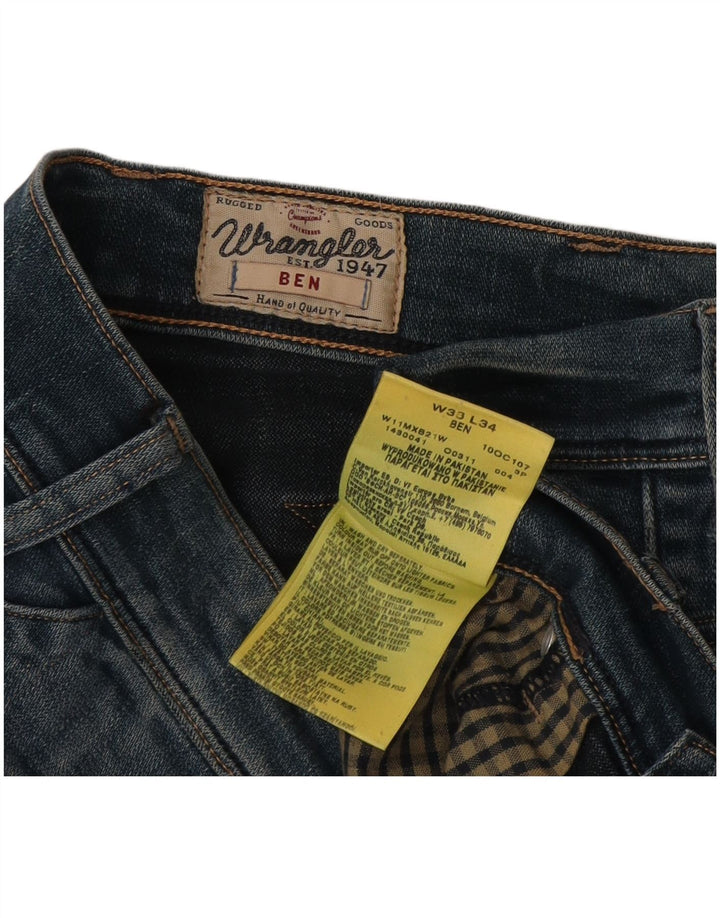 Wrangler Mens Ben Slim Jeans W38 L34 Plavi pamuk