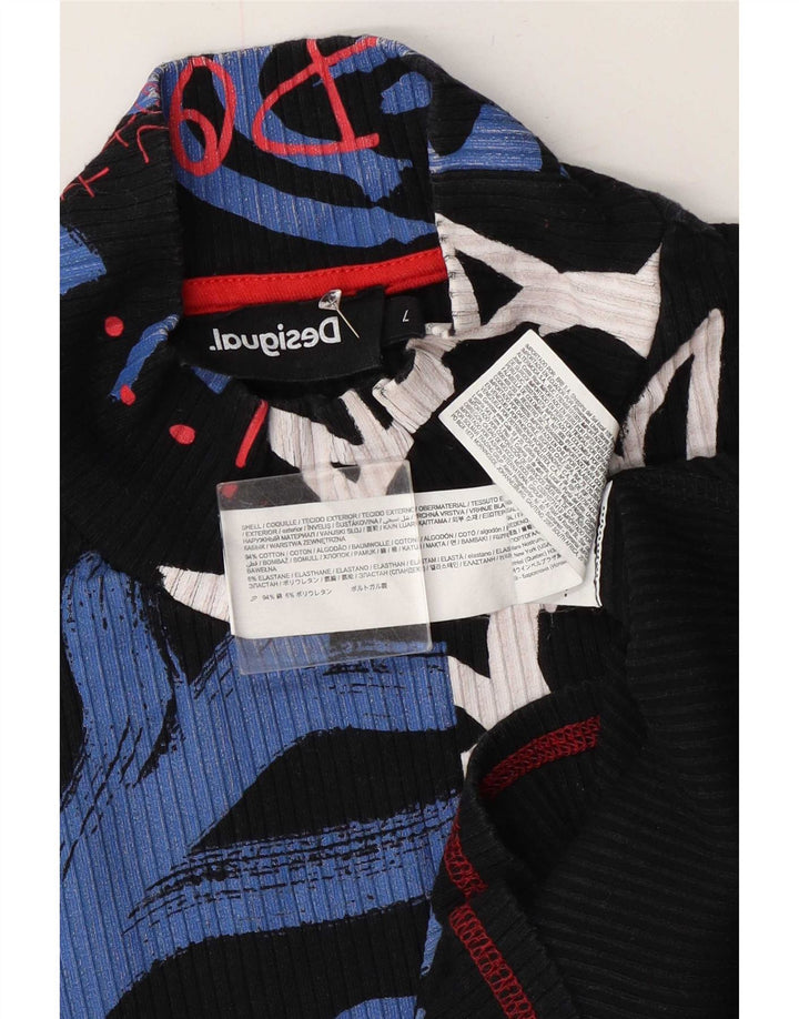 Desigual ženska majica dugih rukava s apstraktnim uzorkom UK 14 velika crna