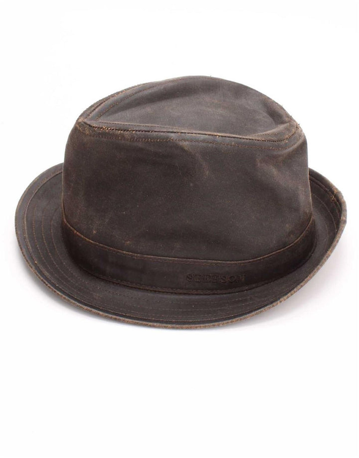 Stetson muški fedora šešir od voštanog pamuka, srednje smeđi pamuk