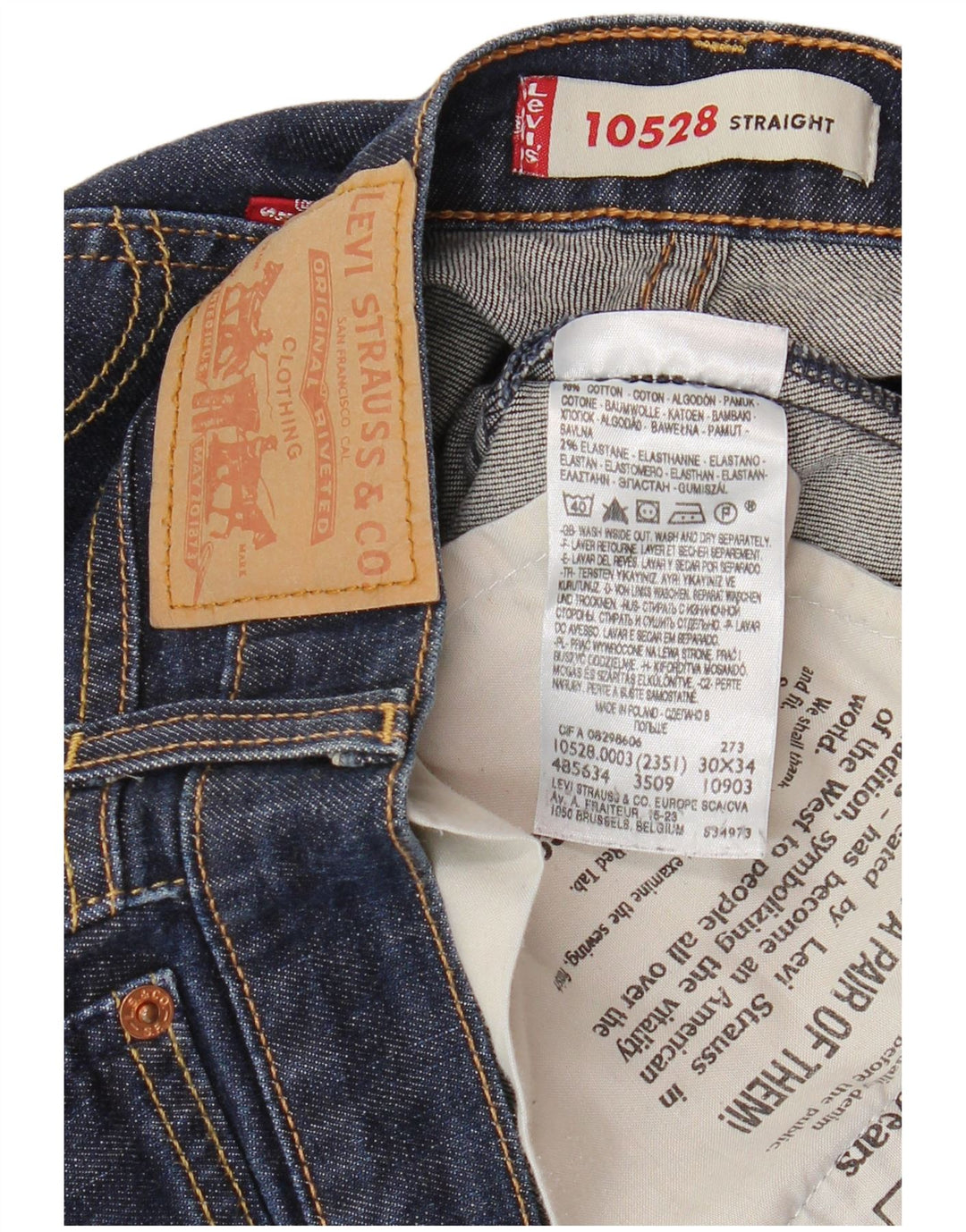 LEVI'S ženske ravne traperice W30 L34 tamnoplavi pamuk