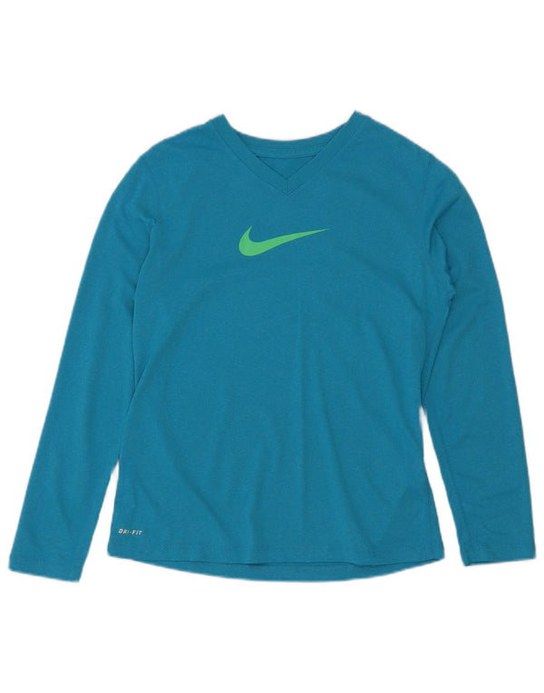 Nike Dri Fit majica dugih rukava za djevojčice 11-12 godina, veliki plavi poliester