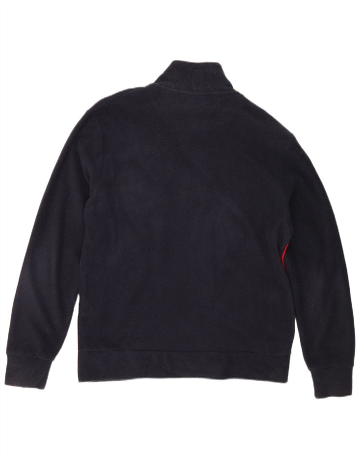 UMBRO Womens Fleece Jacket UK 14 Medium Navy Blue Colourblock Polyester