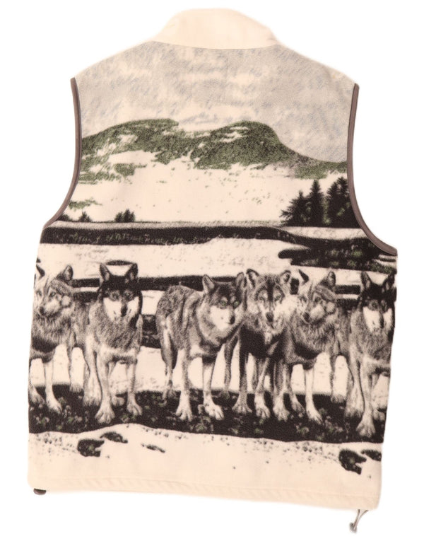 Atlas za muškarce Muška jakna od flisa s grafičkim motivima UK 44 2XL prljavobijeli poliester