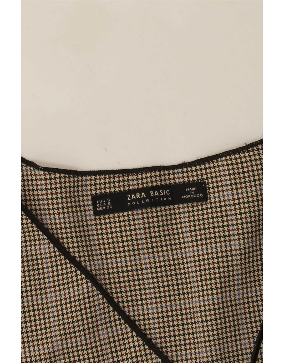 Zara ženska majica s dugim rukavima UK 10 Small Gray Houndstooth