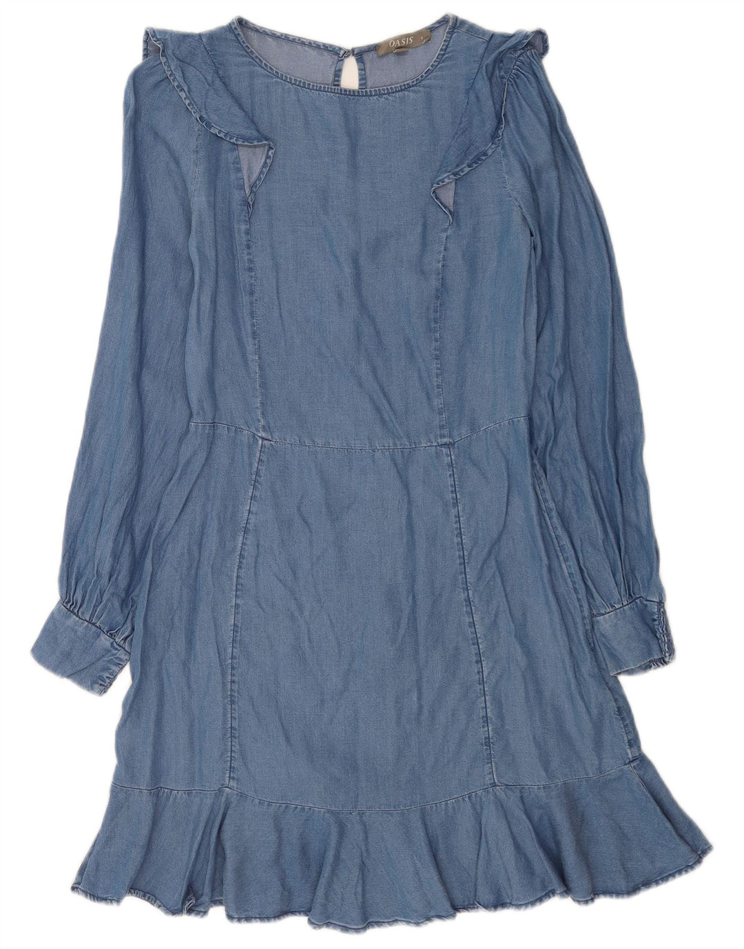 Oasis ženska traper haljina UK 8 Small Blue Lyocell
