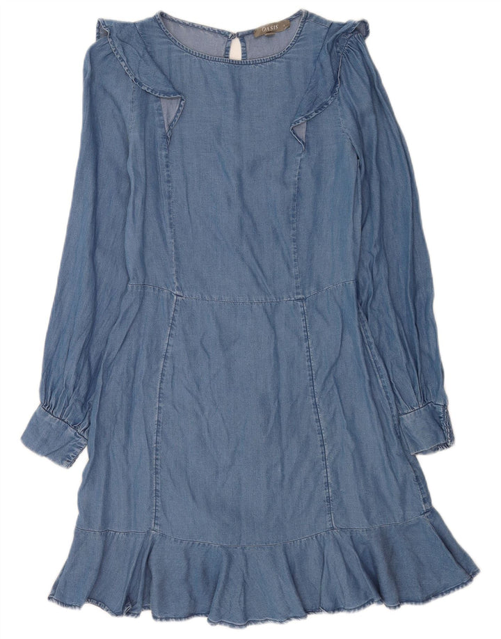 Oasis ženska traper haljina UK 8 Small Blue Lyocell