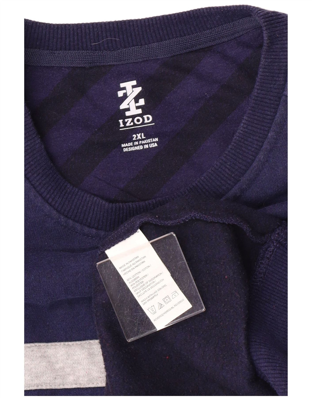 Izod muški džemper 2XL tamnoplavi pamuk na pruge
