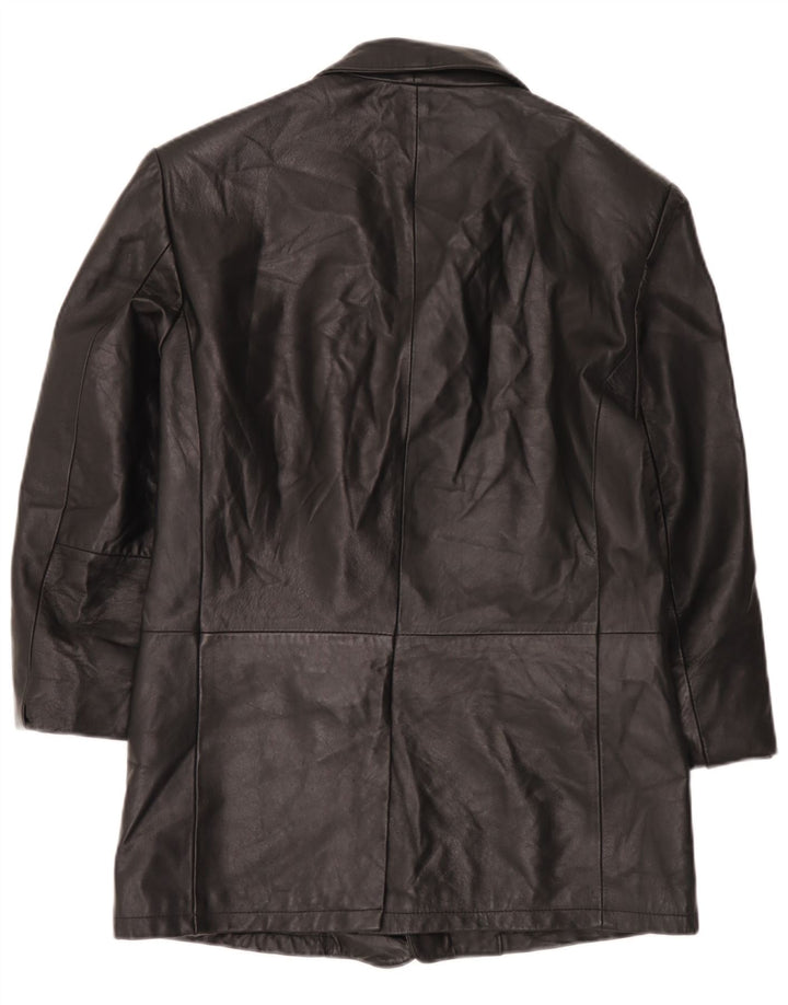 Vintage muška kožna jakna sa 3 gumba IT 52 XL crna koža