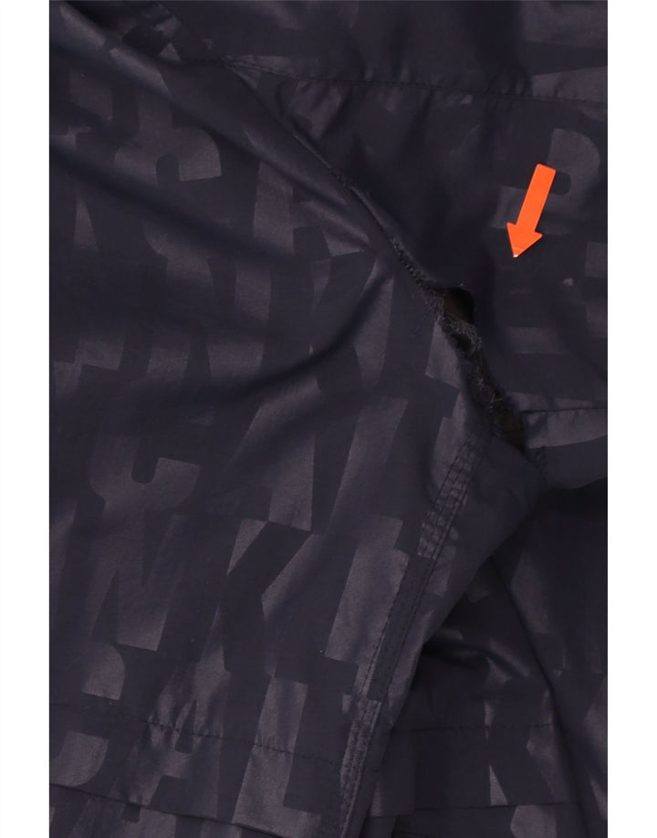 CALVIN KLEIN JEANS Mens Graphic Bomber Jacket UK 38 Medium Navy Blue Vintage Calvin Klein Jeans and Second-Hand Calvin Klein Jeans from Messina Hembry 