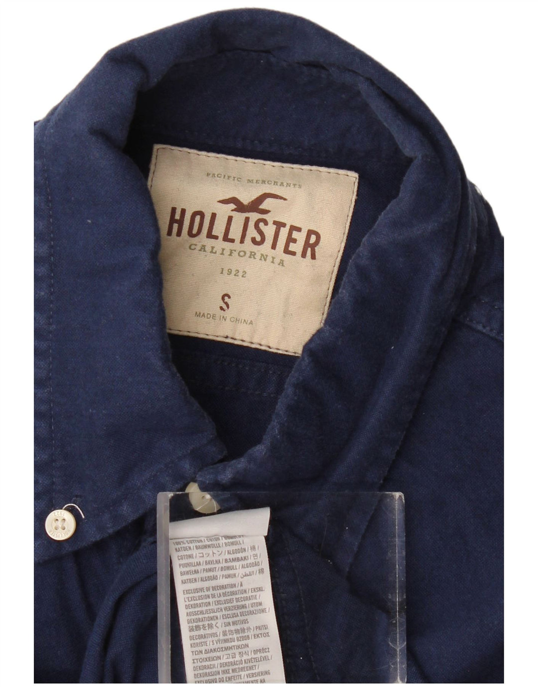 HOLLISTER Muška košulja mala tamnoplava pamuk