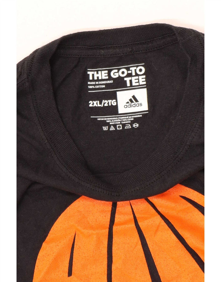 Adidas muška grafička majica dugih rukava 2XL crni pamuk